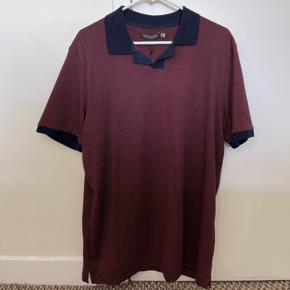 (NWT) Banana Republic: Luxury-Touch Performance Polo (L)